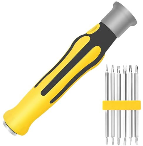 YCZARD 12 in 1 Small Screwdriver Sets,5Inch Double-Headed Screwdriver Set with Torx Phillips Slotted Triangle Y U Shape Magnetic Screwdriver Bits,Mini Screwdrivers Kit for Laptop,Watch,Glass Jewelry