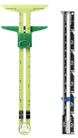 Sewing Gauge Sewing Measuring Tool 5 in 1 Sliding Gauge Measuring Sewing Ruler Tool Fabric Quilting Ruler for Knitting Sliding Gauge Sewing Ruler