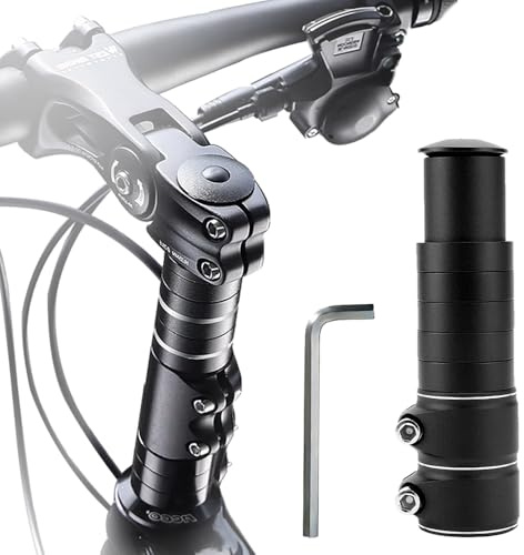 Lenkererhöhung Fahrrad, Fahrradlenker Erhöhung mit Sechskantschlüssel | Fahrradlenker Vorbau, Fahrrad Gabelschaftverlängerung Gabelschaftverlängerung, für 28,6 mm MTB Rennrad Stadträder Schwarz