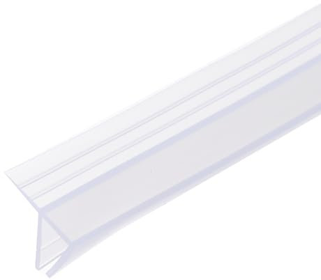 sourcing map Shower Door Side Seal, F-Type Shower Door Sweep for 5/16 Glass 86.5 Long Silicone Frameless Glass Door Seal Strip, Stop Shower Leaks, Clear