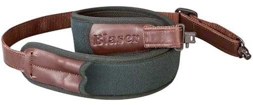 Blaser – Gewehrriemen Nachsuche | rutschfest & elastisch | Dunkelgrün | Neopren & Cordura® | Schnellverschlüsse & Munitionsetui