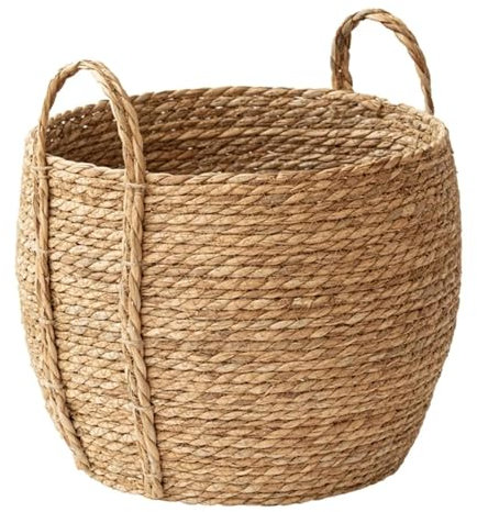 Cache Pot en Osier Paniers de rangement tissés à la main avec poignée, 3 pièces, jardinière en paille, Pots de fleurs, paniers for plantes de jardin, conteneurs de linge for la maison, décor(M)