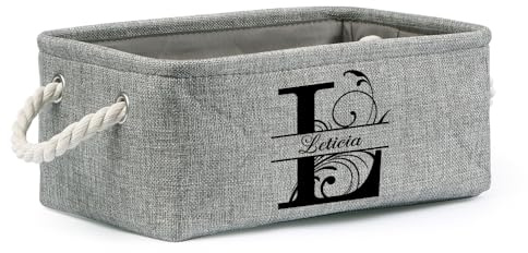 Personalisierter Aufbewahrungskorb, Spielzeugkiste mit Namen, mit Griffen zusammenklappbarer Aufbewahrungskorb, für die Organisation von Hundekatzenkleidung zu Hause und im Büro (31 * 21 * 13CM)