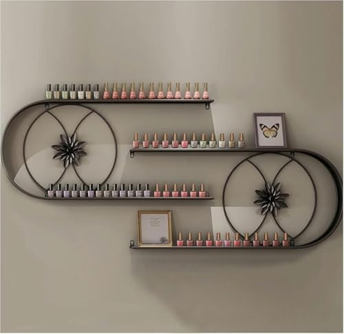 Scaffale per Unghie,Scaffali per Smalti per Unghie Scaffali for smalti for unghie a forma di U, organizer for cosmetici montato a parete in metallo da 2 pezzi, supporto for display da parete multifunz