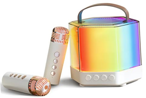 Warmhm Mini-Karaoke-Maschine Mit Lautsprecher Und Mikrofon Tragbare Karaoke-anlage Für Erwachsene Kleine Karaoke-Maschine Mit Led Für Partys Und Familienfeiern