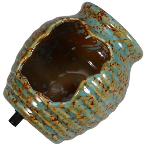 UPKOCH Pot Fontaine en Céramique Circulation d'eau pour Aquarium Et Jardin, Design Fonctionnel 12.4x9.8x9 Cm, Ambiance Relaxante Intérieure Et Extérieure