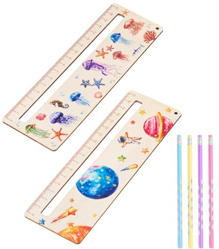 EUYKQNOI 2 Pieces Regle De Lecture Pour Dyslexie, Règle De Lecture Enfants Avec Fenêtre De Lecture Aid,Marque-Page Écolier en Bois Cadeaux, For Children Dyslexia, Aide à La Lecture Enfants