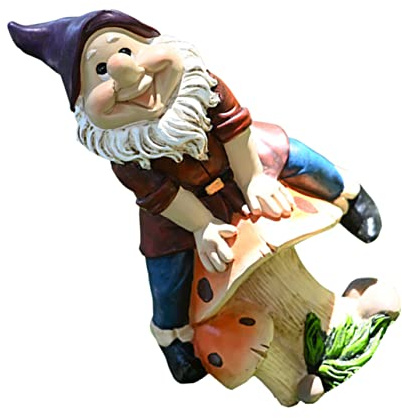 Zwergenstatue aus Kunstharz, 1 Stück, Blaue Gartendekoration für Draußen | Adorable, Funny Stil, für Hof und Rasen, Dekorative Figur im Miniaturformat