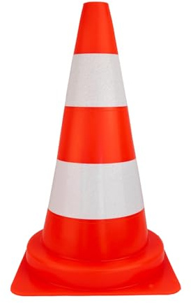 Doktorvolt Pylonen Hütchen Warnkegel Leitkegel - 50 cm - Verkehrsleitkegel Weiches Fluoreszierendes PVC - Orange Weiß