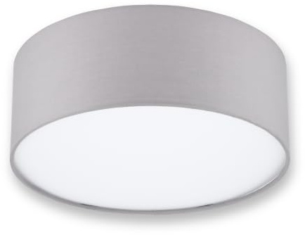 REV Deckenleuchte - Deckenlampe rund 30cm mit Stoff-Lampenschirm im modernen Look – ideal für Schlafzimmer, Wohnzimmer & Kinderzimmer, grau
