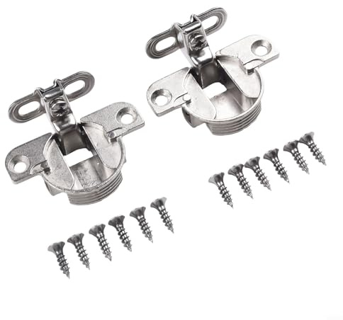 Zilimontt Bisagras de aleación de zinc de 97 grados, bisagras ocultas de copa de 35 mm para instalación plana en panel lateral, bisagra ajustable para armarios de cocina,