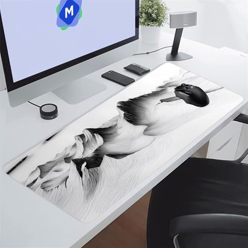 Tappetino Mouse XXL Gaming 1200x600x2 mm Montagne Astratte Tappetino per Mouse Grande Cuscinetto per Tastiera Grande da Scrivania Gaming Mousepad Lavabile per Ufficio e casa