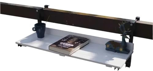 YXINAER Table Balcon Suspendue Rambardes Table Suspendues for Balcon, Métal Forgé, Mini Tenture Murale Simple, Pliante, Jardin(Black)
