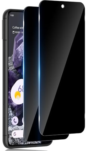 TuFun Schutzfolie für Google Pixel 8 für Panzerglas Sichtschutz, [2 Stück] 9H Härte Sichtschutzfolie, Anti-Spy Displayschutz, Anti-Spähen, Blasenfreie Privacy Schutzglas - Schwarz