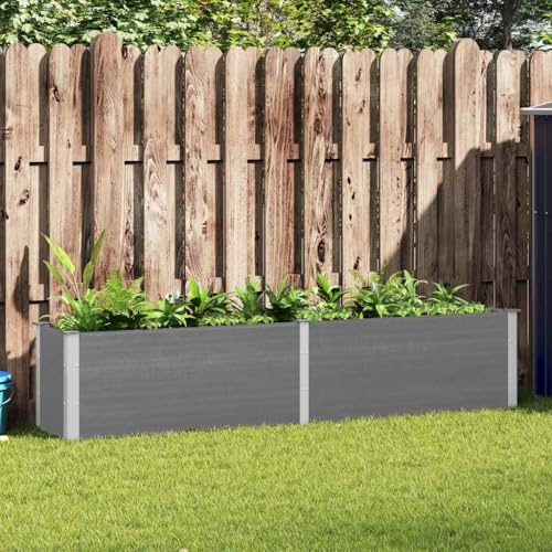 Massbinet Garten Hochbeet 250 x 50 x 54 cm WPC Grau