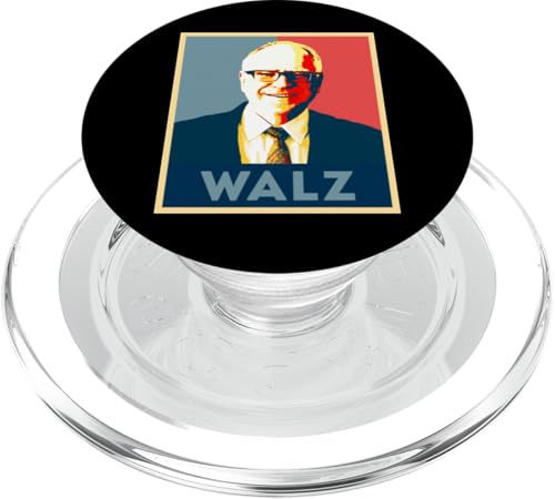 Tim Walz Portrait Pop Art Retro Vintage PopSockets PopGrip per MagSafe