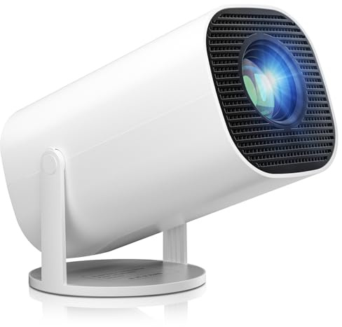 Mini Projector with WiFi and Bluetooth, Portable Outdoor Movie Projector Supports 4K/8K with Android System, Auto Keystone,Portable Projector Ideal for Home Outdoor Meetings