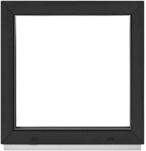 Framex Fenêtre de cave vitrage fixe pour abri de jardin/fenêtre de garage - Largeur x hauteur : 99 x 99 cm (990 x 990 mm) - Anthracite - 2 verres (32 mm) - Premium