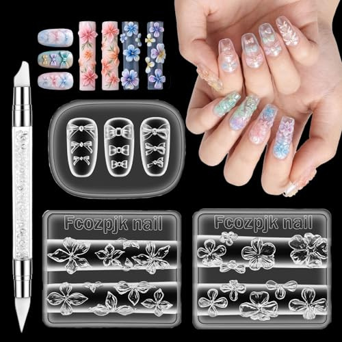 4 stycken silikonform blommor nagelberlocker silikonformar gjutformar blomma nagelstencil 3D gel nagelkonst silikonformar plumeria körsbärsblomma ros petunia nagelmallar nagelform fower silikon