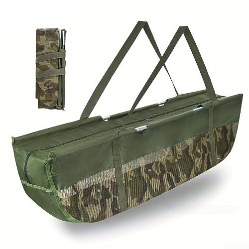 Startbuymore Sac de Conservation Carpe, Sac de pesée Professionnel Pliable pour pêche à la Carpe Bar avec matériau résistant à la déchirure et échelle de Mesure de Poisson 30 cm x 110 cm