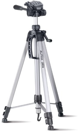CULLMANN - 52128 - Alpha 2800 Stativ - Auszugshöhe 184 - 5 cm - Packmaß 70 cm - mit 3-Wege-Kopf - max. Tragkraft 2 - 5 kg - Gewicht 1334 g - Silber