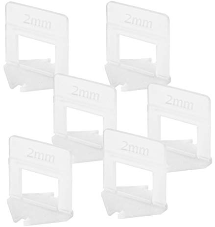 Lantelme Zuglaschen Fliesenverlegehilfe 1 bis 3 mm - 250 Stück Fliesennivelliersystem (2 mm)