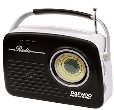 Radio Retro Daewoo Drp-130 Analogica Am/FM- USB- SD para Mp3- Negra