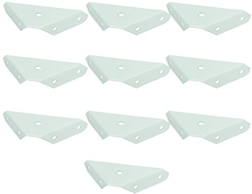 Sourcingmap 99mmx60mmx18mm Metal Triangular Flange Corner Brace Angle Bracket White 10pcs