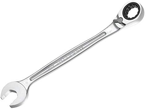 FACOM - Steckschlüssel mit Klick-Mechanismus metrisch 17mm - 467B.17 - Ultra-Grip rutschsicher - Kompakter umlegbarer Klick-Mechanismus per Hebel - Auge und Gabel um 15° geneigt - Chrom satiniert