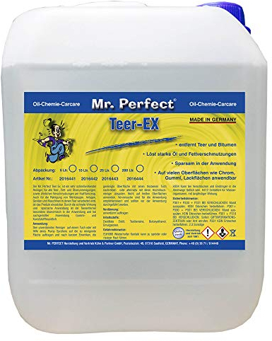 Mr. Perfect® Professioneller Teerentferner Auto - 10L I Bitumen Entferner - Entfernt effektiv Teer, Bitumen, Öl & Fett I Baumharzentferner - Teer Entferner für Auto, Wohnmobil, Werkzeuge & Mehr