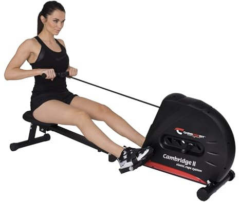 Christopeit Sport roddmaskin Cambridge II svart – hopfällbar rodddragmaskin med 4-stegs motstånd och LCD-skärm