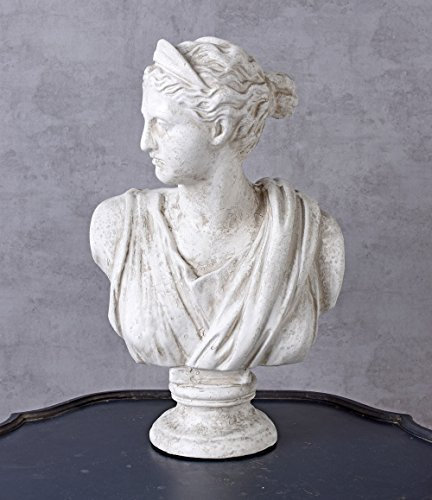 Unbekannt Busto de mujer FIGURA DE JARDÍN ANTIGUO Artemis Busto XXL Escultura Cabeza de mujer blanco Palazzo exklusiv