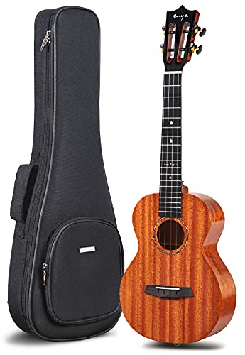 Enya EUC-MAD Concert Ukulele Solid Gloss Mahogany Original Color 23 Inch with High-end 15mm Padded Gig Bag