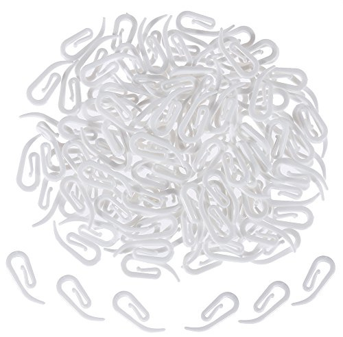 Anpro 120 Pezzi Ganci per Tende in Plastica - Bianco, 2,8x1,2 cm per Tenda di Finestra, Tenda della Porta e Tenda della Doccia