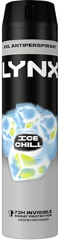 Lynx Ice Chill Anti-Perspirant Aerosol Men's Deodorant Spray with ProScent technology and an iced mint & lemon scent for 72 hours protection against odour and wetness 250 ml