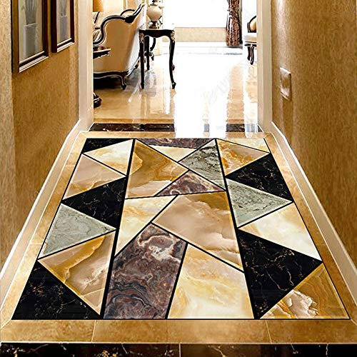 Papier peint de sol géométrique en marbre moderne salon salle à manger carrelage autocollant PVC auto-adhésif 3D peinture au sol peintures murales-350 * 245 cm