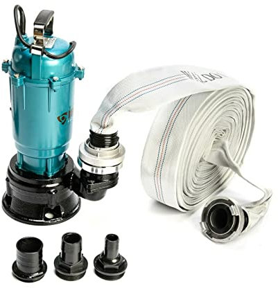 Heavy Duty Flood Sewage Water Pond Drain Septic Sump Cesspool Grinding Pump with Fire Hose 20m