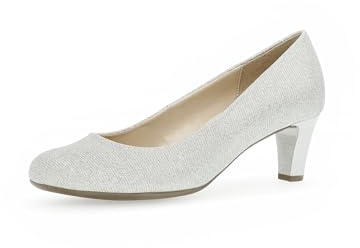 Gabor Damen Klassische Pumps, Frauen Absatzschuhe,festlich,elegant,bequem,high Heels,Heels,hochhackige Schuhe,Ausgehschuhe,Silber,42 EU / 8 UK