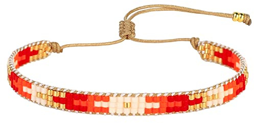 KELITCH Chic Punk Strang Perlen Armbänder Gemischte Farben Wickelarmband Handgeflochtener Verstellbares Armreif Für Damen