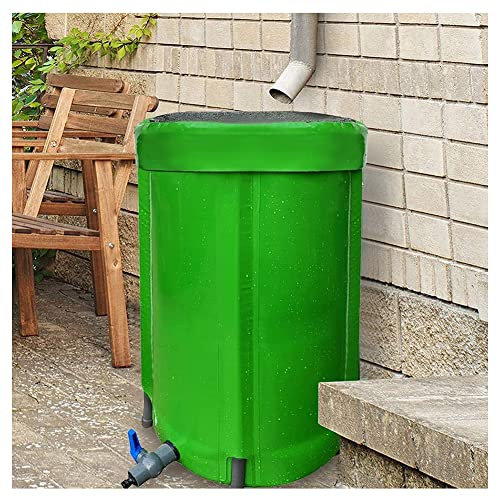 HYHMJ Faltbar Regentonne, Tragbarer Regenwasserfass, Zisterne Tank, Draussen Hohe Kapazität Regenwassertank Für Den Garten, Mit Filterdeckel,Grün,1000L/120 * 88CM