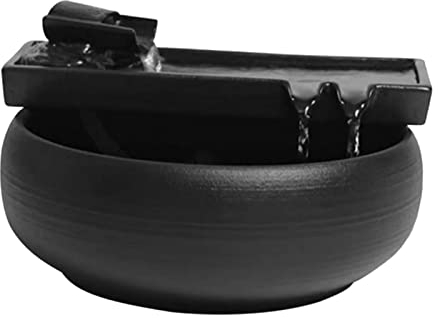 F Fityle Tischbrunnen Keramik, Tisch Wasserfall Brunnen, Keramik Brunnen Dekoration, Ceramic Tabletop Fountain, Zen Meditation Indoor Wasserfall für Home Office Schlafzimmer Schreibtisch Dekoration