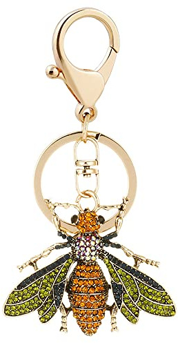 ARFUKA Schlüsselanhänger Biene Anhänger Schlüsselhalter Schlüsselringe Handtaschenanhänger Kristall Strass Taschenanhänger Autoschlüsselanhänger Keychain Geschenke für frauen und Männer