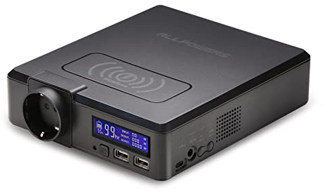 ALLPOWERS Tragbare Powerstation 200W 154Wh Kabellos Akku Solar Generator Power Station Batterie Mobiler Stromspeicher Mobiler Energiespeicher für Camping Mobilphone Laptop Reise Wohnmobil Notfall