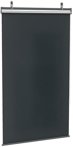 Outsunny Store extérieur Vertical Store Manuel rétractable Store Pare-Soleil Enroulable dim. 124L x 222H cm Installation sans perçage alu. Polyester Haute densité Gris foncé