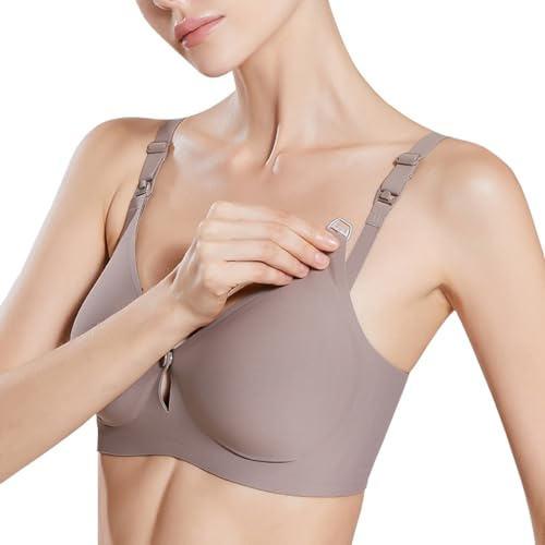 ZUMIY Reggiseno per I'allattamento, maternità Ultra Liscio, Senza Cuciture, con Coppe Sottili e Inserti Rimovibili, Forma Naturale, Reggiseno da Notte per I'allattamento