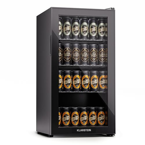 Klarstein Nevera Pequeña Portatil Electrica 74L, Frigorífico Interior/Exterior, Neveras para Guardar Refrescos, Cervezas y Vino, Estantes Extraíbles, Temperatura 5-18°C