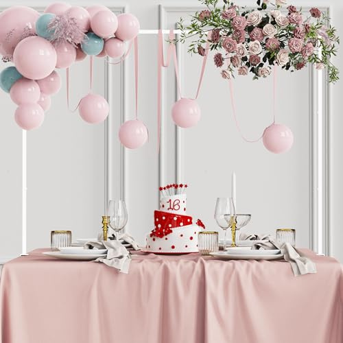 Fomcet Verstellbar Tischbogen mit Klemmen 34CM-48CM Hoch 73CM-250CM Länge Weiß über dem Tisch Rod Stand Metall Hochzeit Bogen Geburtstagsfeier Jubiläum Weihnachtsdekoration Zubehör