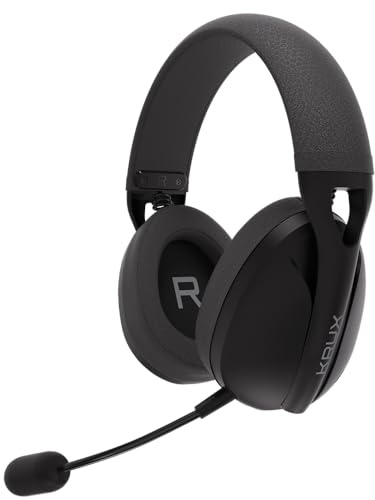 KRUX Clapz Wireless Black, Kabellose Gaming Headsets, USB 2,4 GHz, BT, Kabel, Lange Akkulaufzeit, abnehmbares Mikrofon, kompatibel mit PC, Smartphone, PS4/PS5, Switch