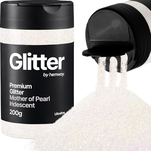 Hemway Mother of Pearl Iridescent Glitter Shaker, 200g Ultrafine Glitter
