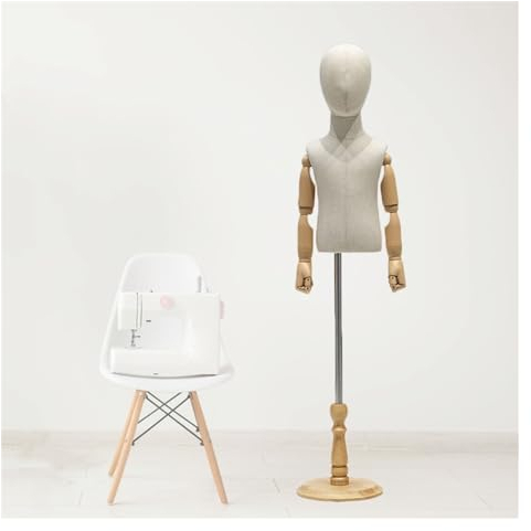 Nähen Schaufensterpuppe Kinderkleid Form Kinderschaufensterpuppe Torso, Kleinkind Schaufensterpuppenkörper mit Holzsockel für Fensterladen-Kleidungsausstellung, einstellbare Höhe 36,6-55,1